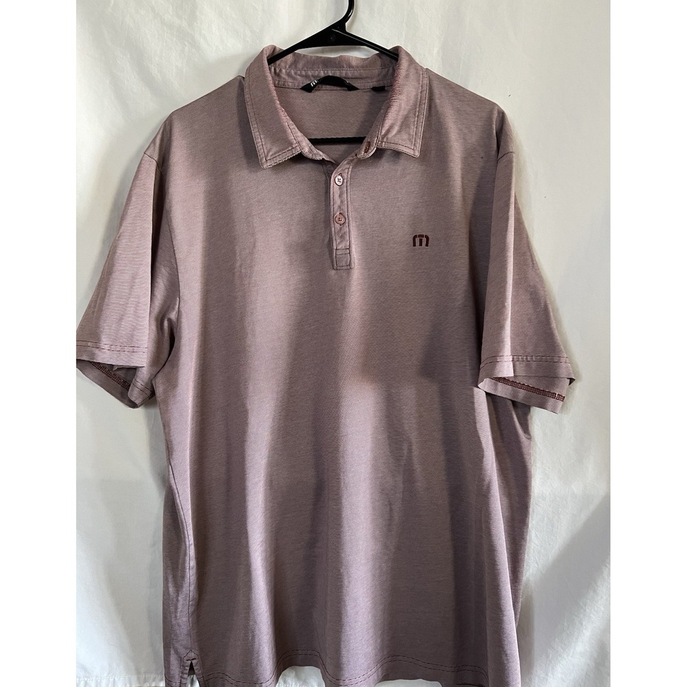 Travis Mathew Men's XXL Golf Polo Shirt Burgundy/Maroon‎